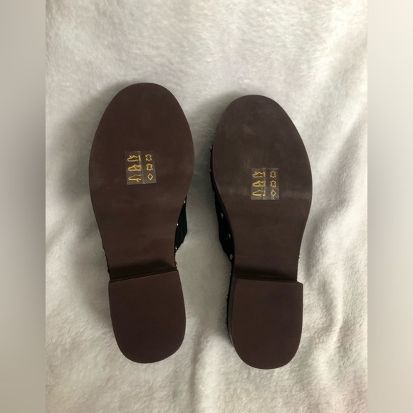 New! J. crew Dakota clogs in suede Size 5 black studded wood sole - Picture 4 of 7